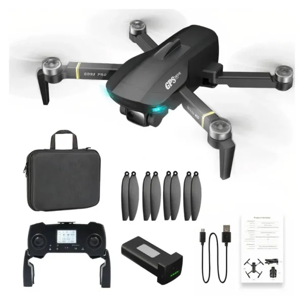 DRONE CON CÁMARA 6K, 4 ROTORES, NEGRO, HASTA 3000 METROS,  BINDEN GD93 PRO.  ENVÍO GRATIS!