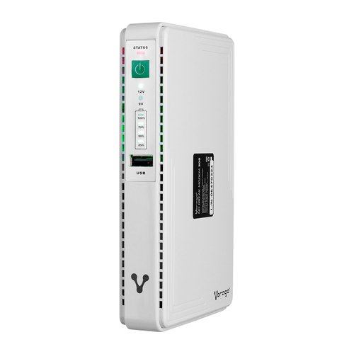 MINI NO BREAK DE 8800MAH PARA MÓDEM, ENTRADA 100 - 240V, 1 CONTACTO USB, 2 CONTACTOS PLUG, VORAGO, NBM-300.