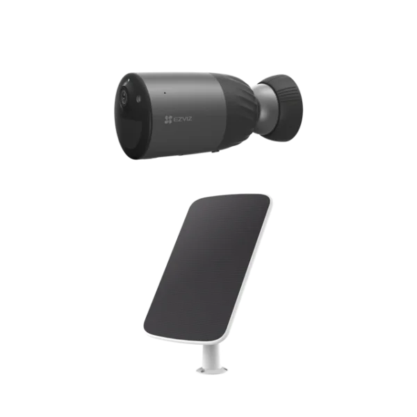 CÁMARA WIFI BULLET CON BATERÍA RECARGABLE, MEMORIA INTERNA DE 32 GB Y PANEL SOLAR, EZVIZ, CS-BC1C/K.