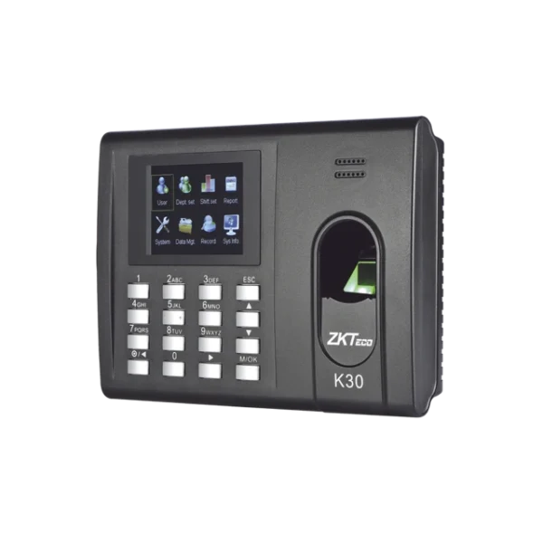 CONTROL DE ASISTENCIA CON LECTOR DE HUELLA Y TARJETAS, ZKTECO, K-30.
