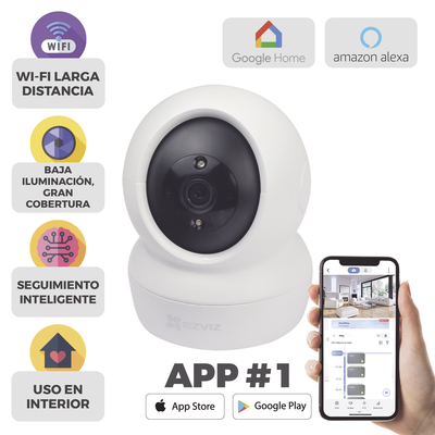 CÁMARA IP PT 2 MEGAPÍXEL / WI-FI / SEGUIMIENTO INTELIGENTE / AUDIO DE DOS VÍAS / NOTIFICACIÓN PUSH / USO EN INTERIOR.