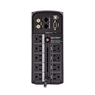 UPS DE 1000 VA/600 W, TOPOLOGÍA LÍNEA INTERACTIVA, ENTRADA 120 VCA NEMA 5-15P, TIPO MINI TORRE, CON 9 TOMAS NEMA 5-15R