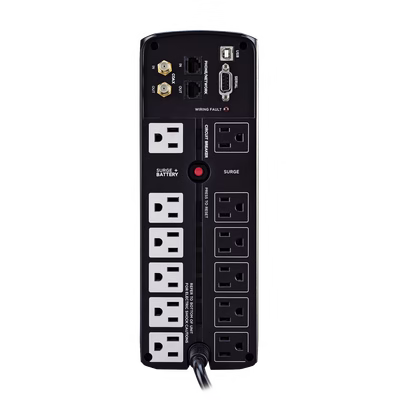 UPS DE 1500 VA/900 W, TOPOLOGÍA LÍNEA INTERACTIVA, ENTRADA 120 VCA NEMA 5-15P, TIPO MINI TORRE, CON 12 TOMAS NEMA 5-15R