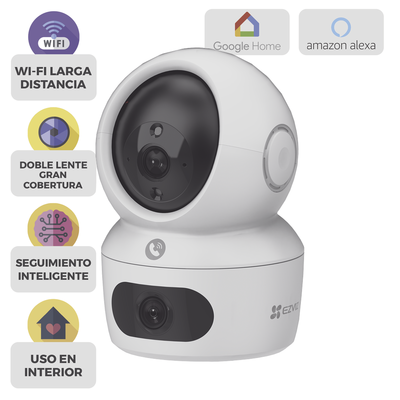 Cámara WiFi PT EZVIZ CS-H7C Doble Lente | Seguimiento Inteligente y Audio Bidireccional para Hogar y Oficina