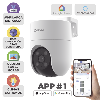 CÁMARA PT WIFI / 2 MEGAPIXEL / COBERTURA 360° / SEGUIMIENTO INTELIGENTE / SIRENA / LUZ PARPADEANTE /  AUDIO DE DOS VÍAS / EXTERIOR CON PROTECCIÓN