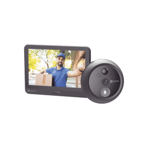VIDEOPORTERO CON MIRILLA Y PANTALLA WI-FI DE BATERÍA RECARGABLE / PARA INSTALARSE EN PUERTA / CÁMARA 1080P / AUDIO DE DOS VÍAS / USO EN INTERIOR