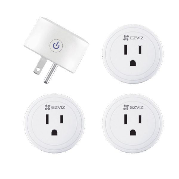 KIT DE 4 CONTACTOS ELÉCTRICOS DE SOBREPONER, FUNCIÓN ON/OFF WIFI / CONTROL A TRAVÉS DE LA APLICACIÓN / COMPATIBLE CON ASISTENTE DE VOZ DE GOOGLE Y ALEXA. EZVIZ.