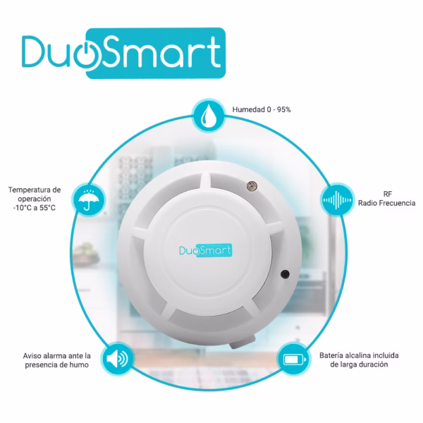 DETECTOR DE HUMO RF SERIE C 433.92 DUOSMART CSMD1 **COMPATIBLE CON PANEL B20 Y C20