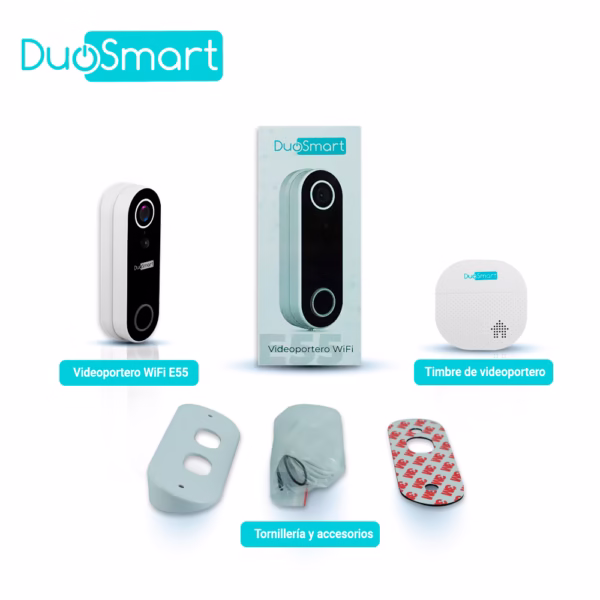 VIDEOPORTERO WIFI DE 2MP, NOTIFICACIONES PUSH, COMPATIBLE CON APP DUOSMART. DUOSMART, E55.