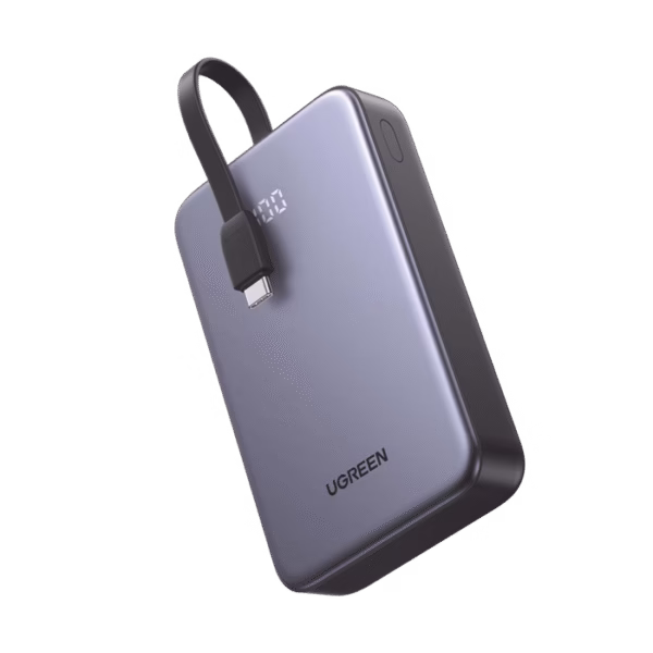 POWER BANK PORTATIL | 20000MAH (74WH) | 30W | CON CABLE USB-C INCORPORADO | 2 SALIDAS 22,5W | PANTALLA INTELIGENTE | MULTIPLE PROTECCION | APROBADO POR AEROLÍNEAS | COLOR GREY