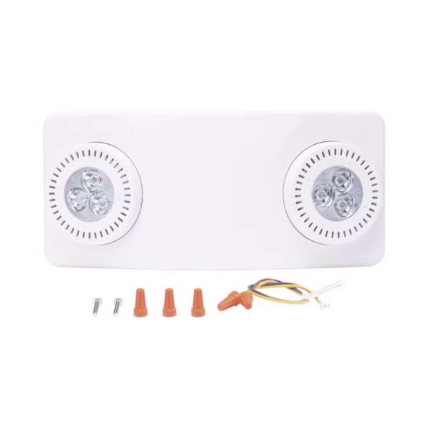 LUZ DE EMERGENCIA DUAL LED /520LM/USO RUDO/MONTAJE EN PARED O TECHO/BATERÍA DE RESPALDO INCLUIDA