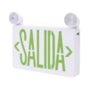LETRERO DE EMERGENCIA LED DUAL DE SALIDA CON LUZ DE EMERGENCIA/MONTAJE UNIVERSAL (PARED, LATERAL O TECHO)/BATERÍA DE RESPALDO INCLUIDA